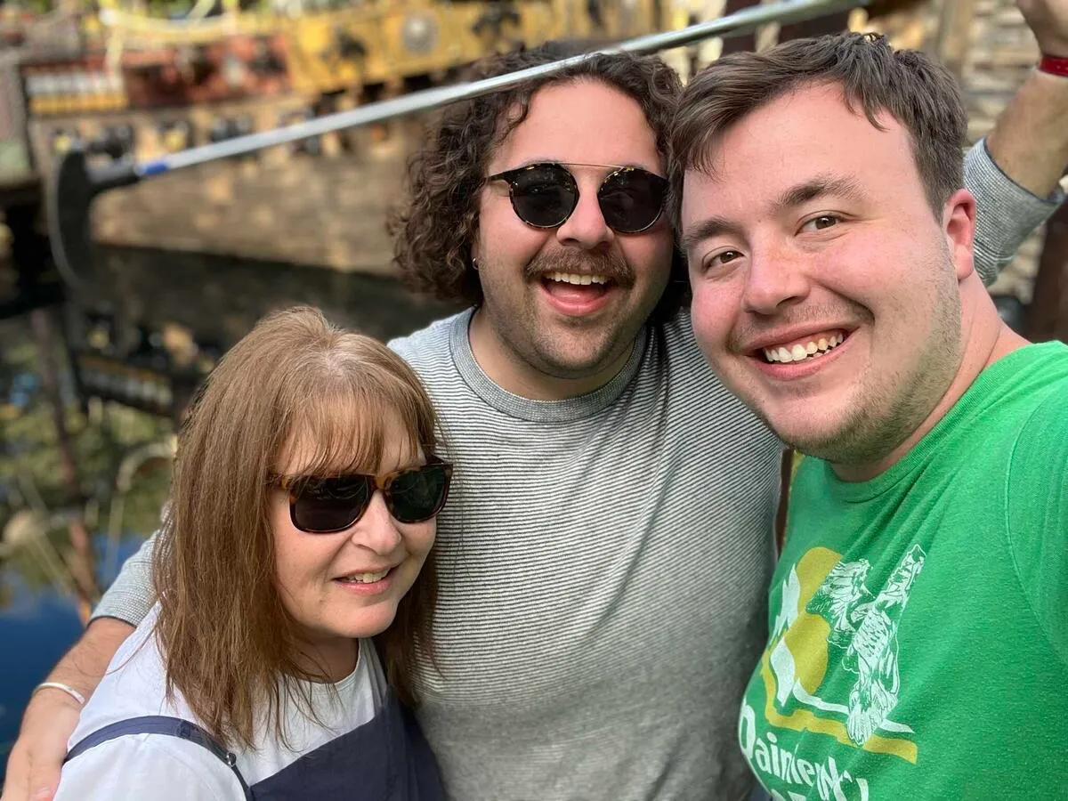 My mom, brother, and I in a group selfie at a mini golf course near Bar Harbor, Maine.