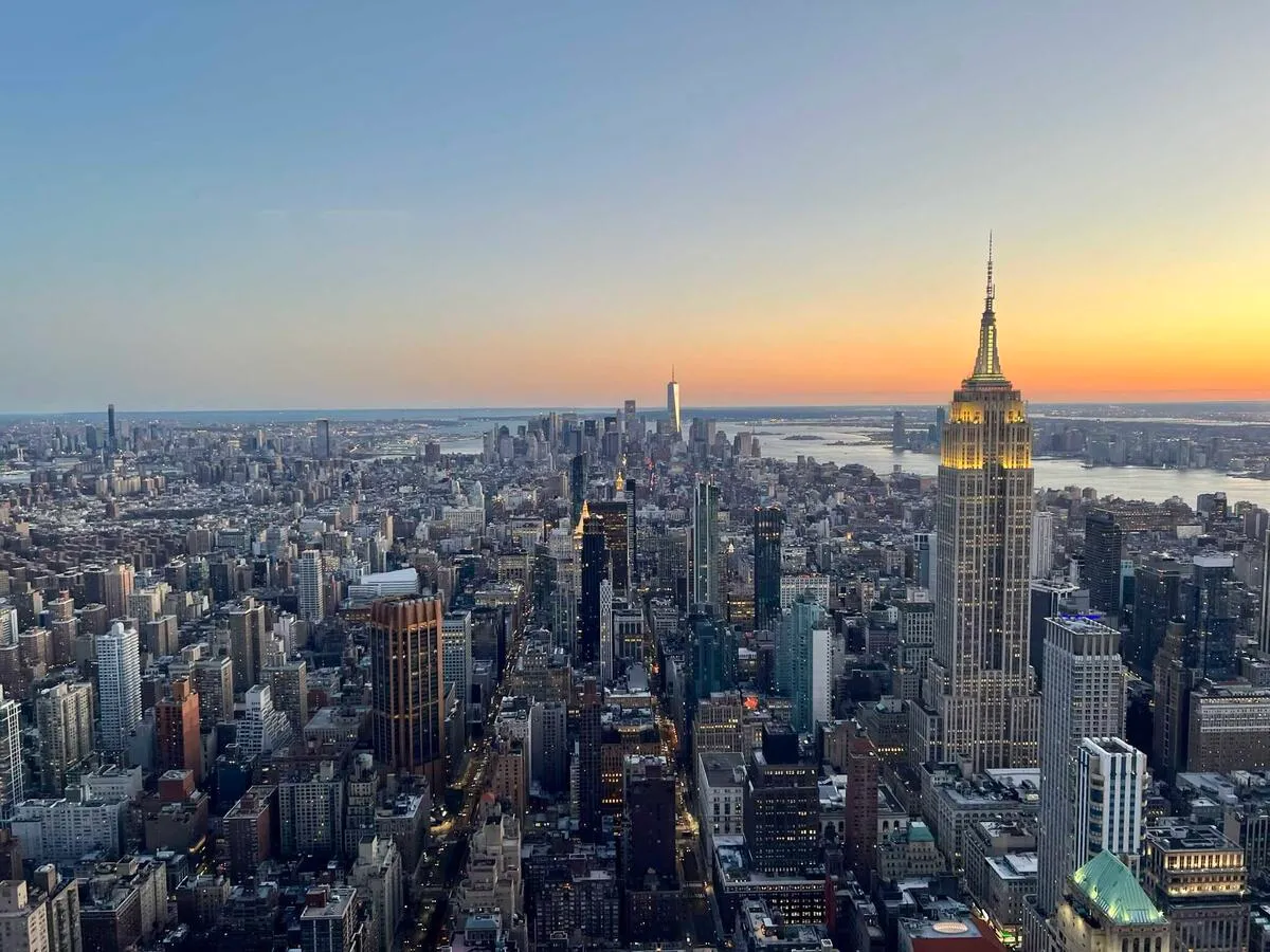 New York City's famous skyline, facing south from the view of SUMMIT One.